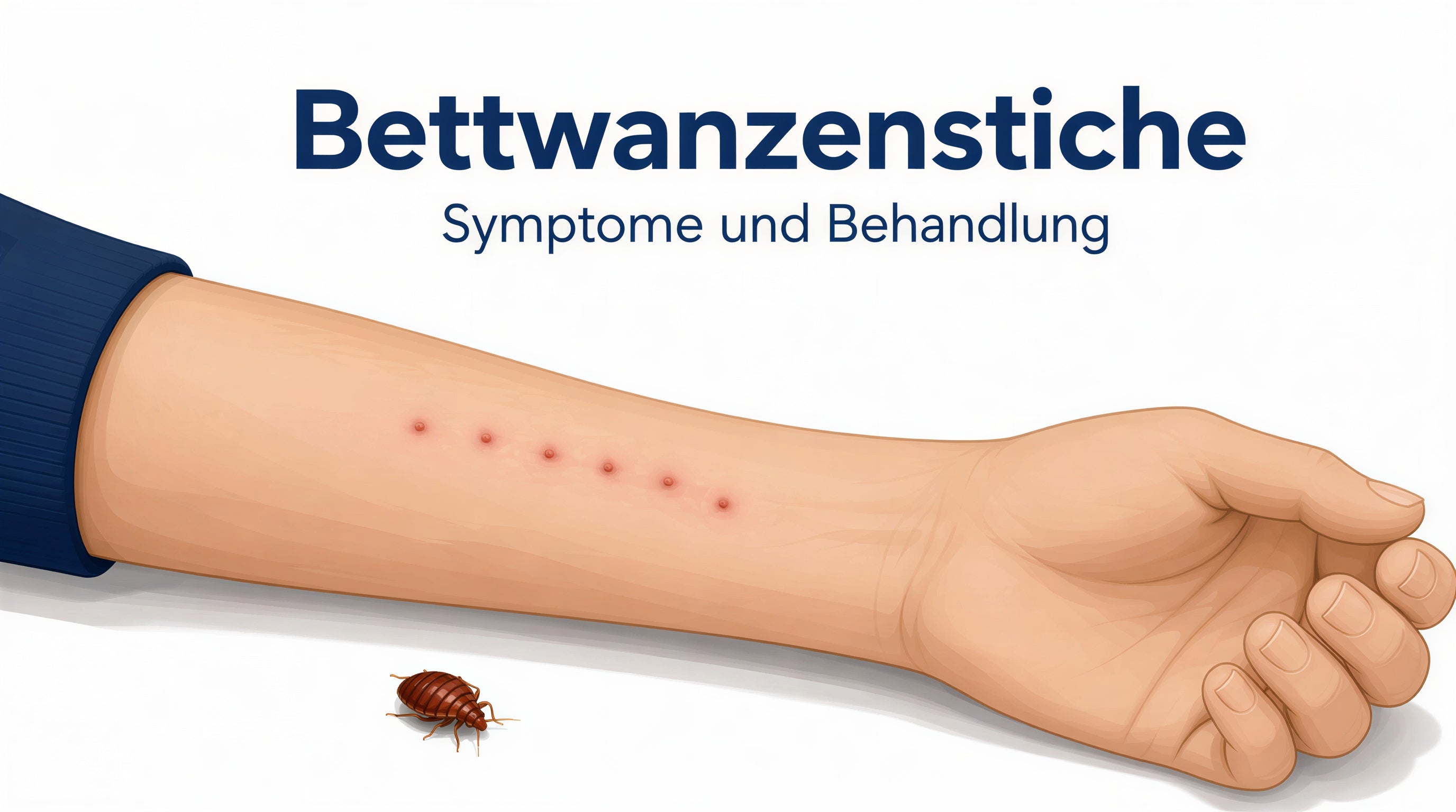 Bettwanzenstiche – Ratgeber von aparna.de: gerötete Einstiche an der Haut.