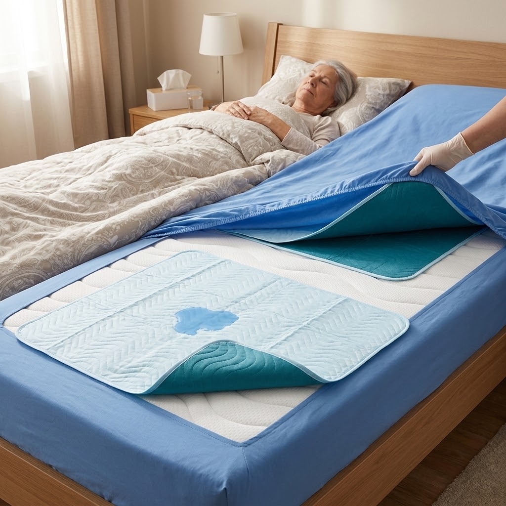 Wasserdichte DORMISETTE Inkontinenz-Auflage 70x90 cm als Punktauflage für den Becken-Bereich