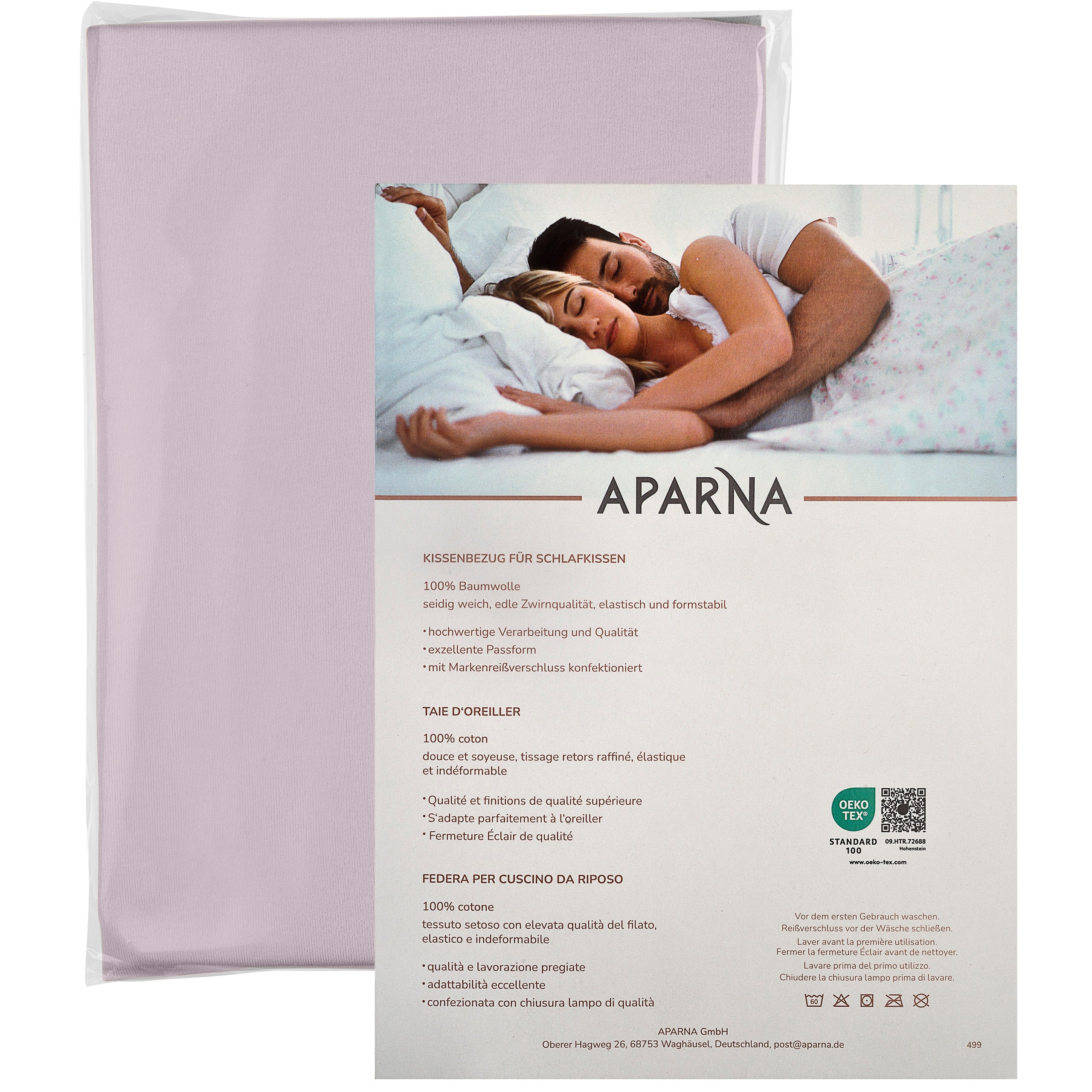 APARNA Tempur-Kissenbezug, Verpackung lavendel