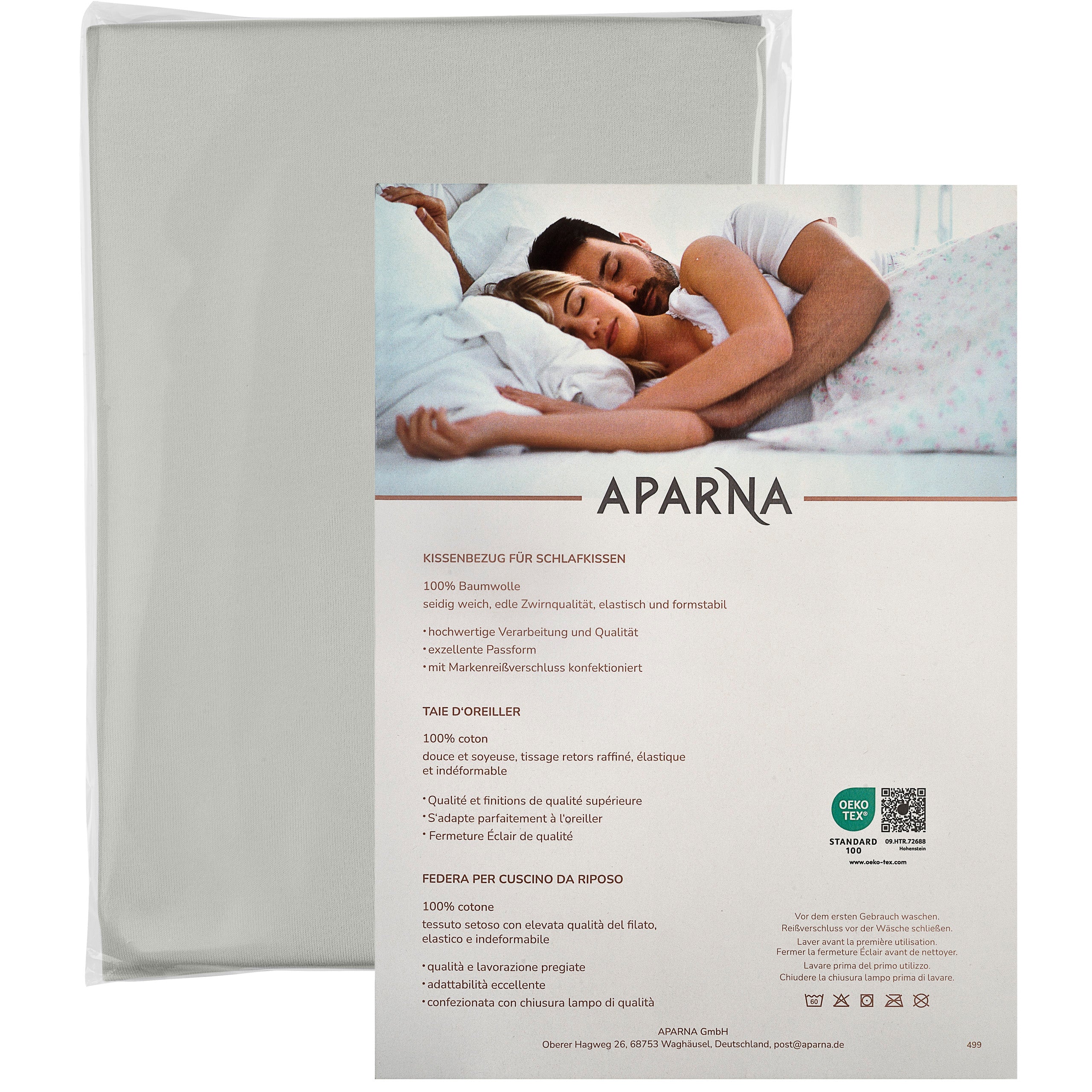 APARNA Tempur-Kissenbezug, Verpackung platin