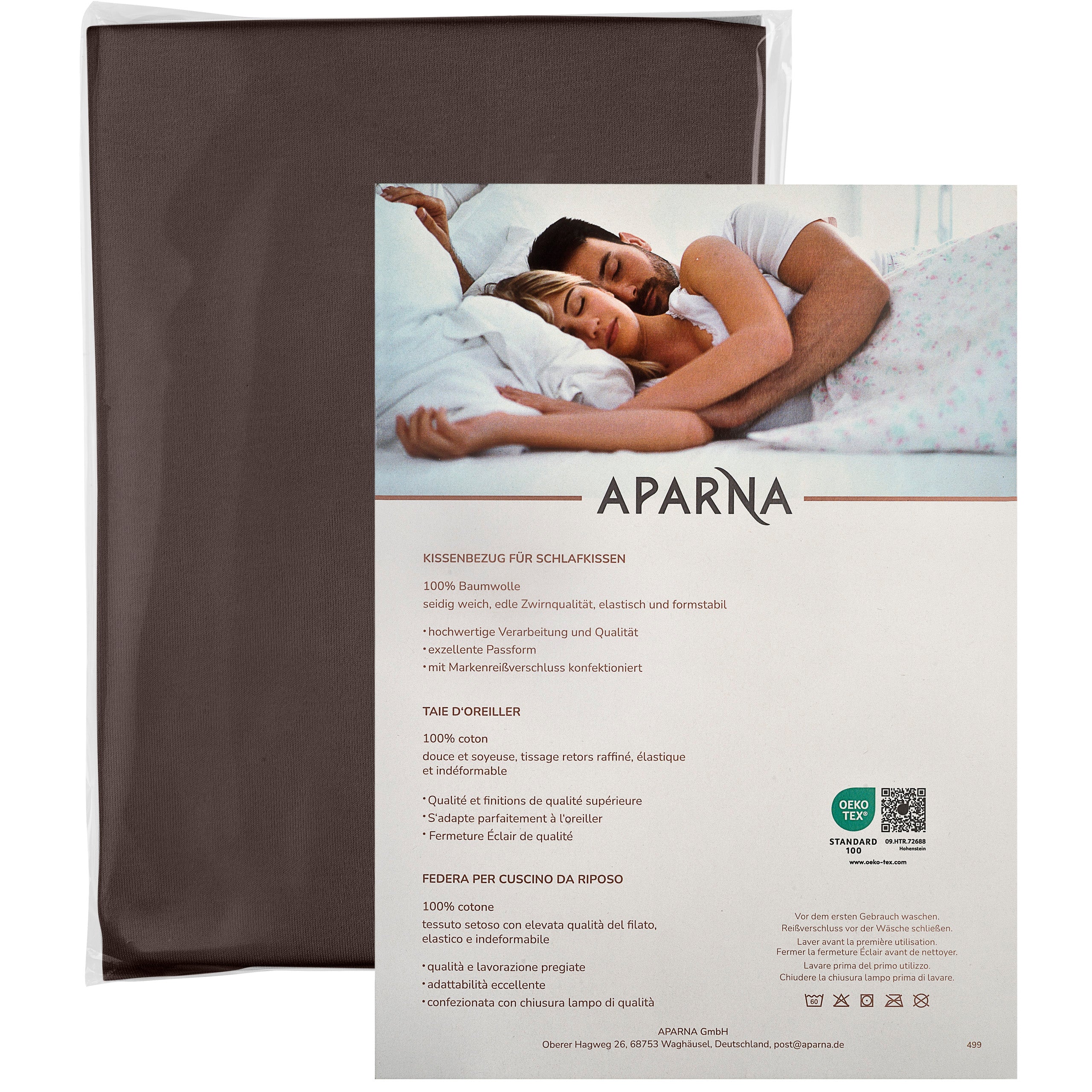 APARNA Tempur-Kissenbezug, Verpackung braun