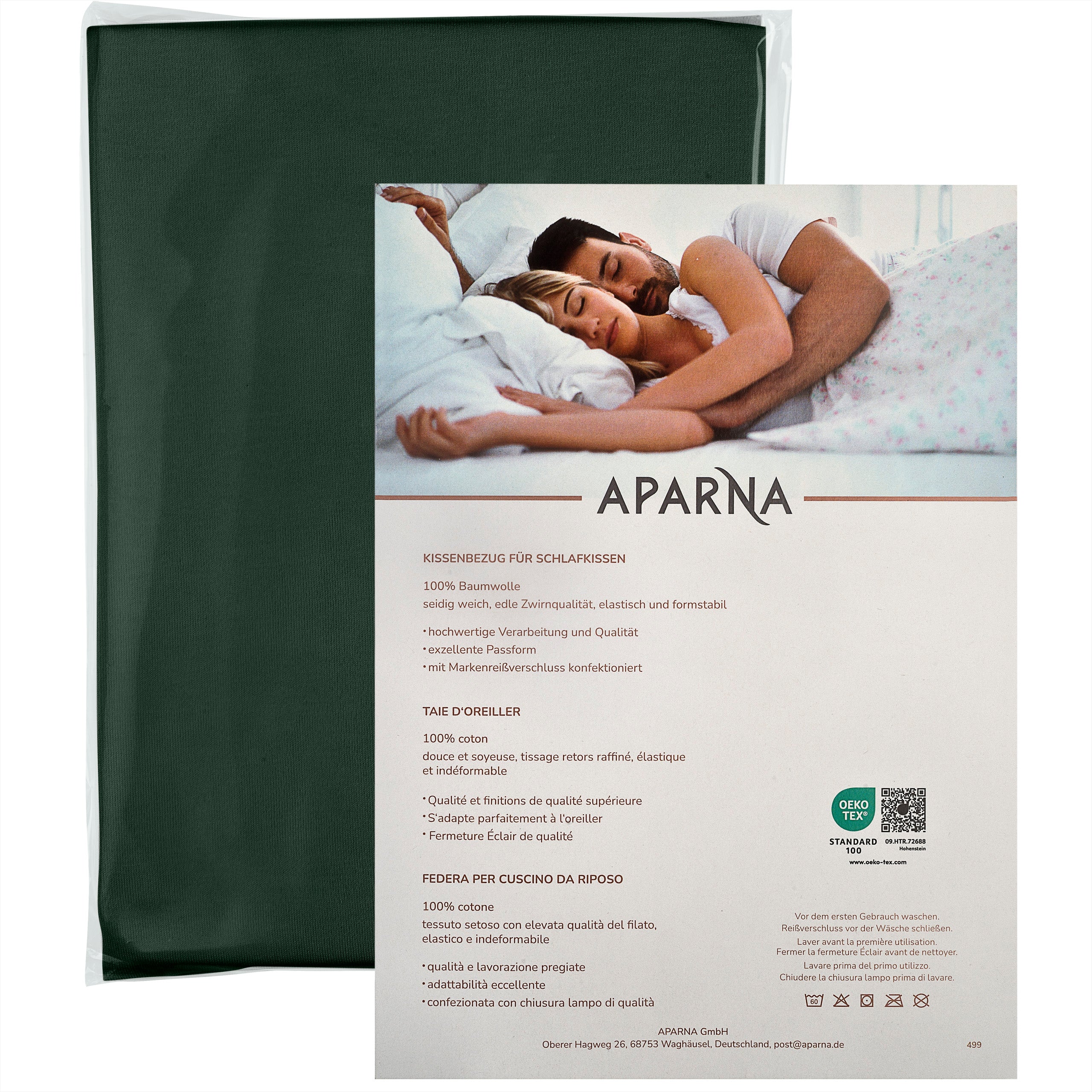 APARNA Tempur-Kissenbezug, Verpackung grün