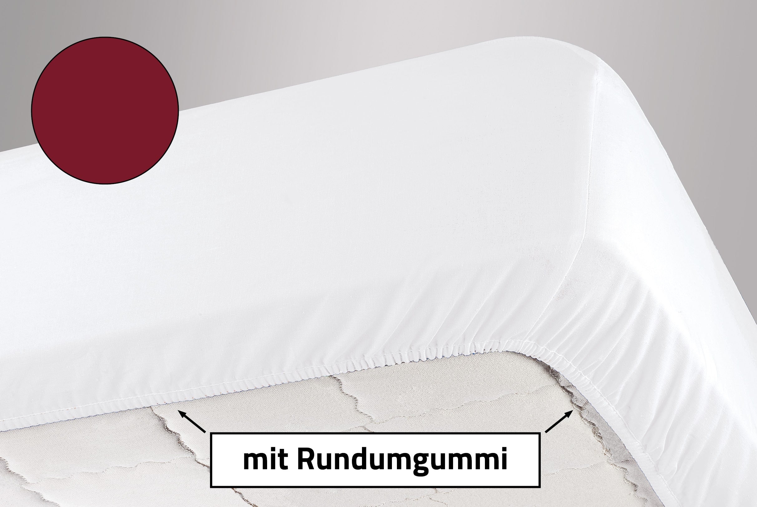 Spannbettlaken Premium aus Baumwolle burgund