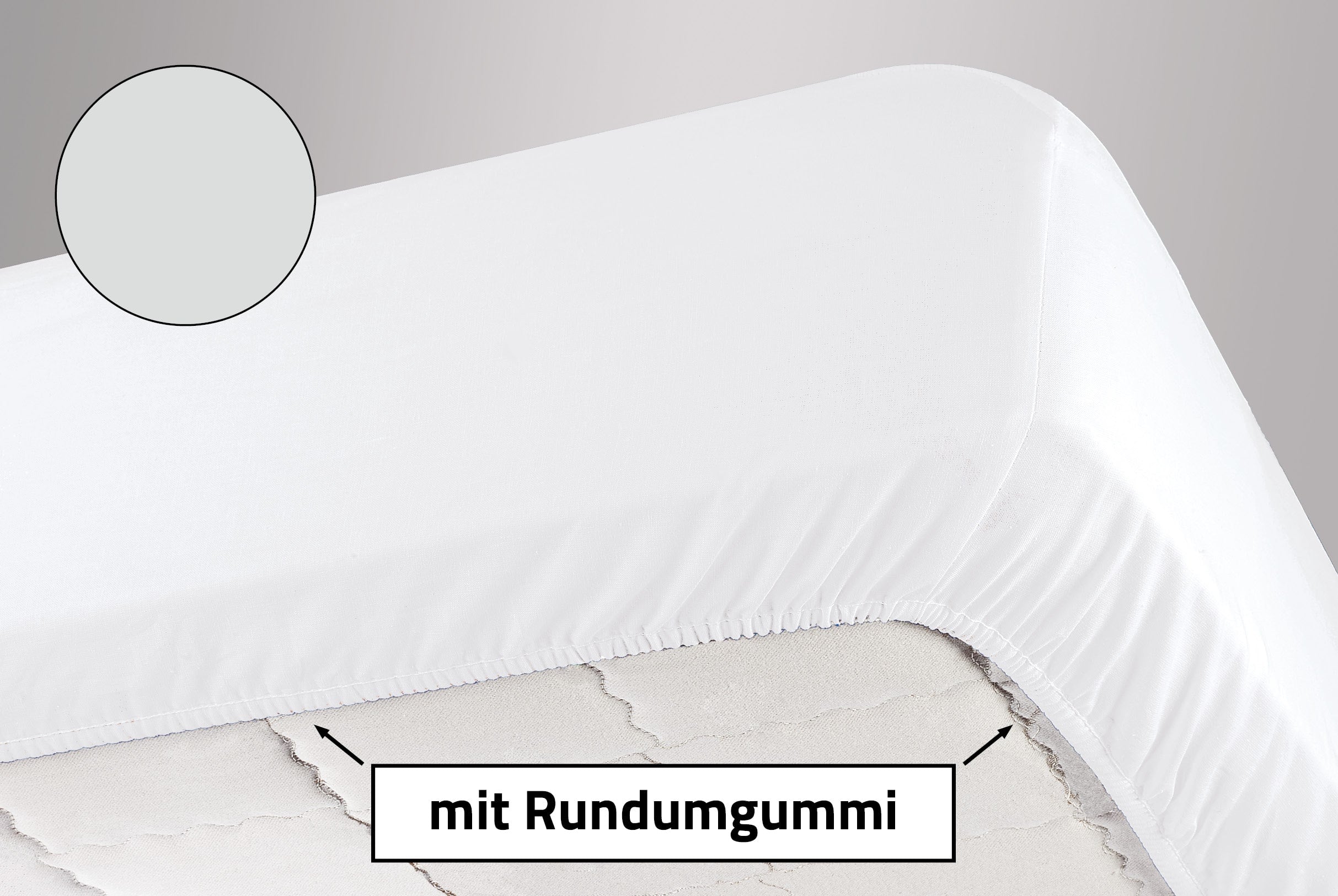 Spannbettlaken Premium aus Baumwolle platin